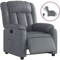 vidaXL Relaxsessel Elektrisch Grau Kunstleder - Bequemer Fernsehsessel mit elektrischer Liegefunktion, ideal zum Entspannen. Schmutzabweisendes Kunstleder sorgt für einfache Reinigung und luxuriösen Look.