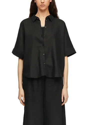 comma Hemdbluse aus Leinenmix in Grau, Größe 44 EU - Elegante Hemdbluse aus einem atmungsaktiven Leinenmix, ideal für lässige Outfits. Mit Rundhalsausschnitt und abgesteppter Kante – perfekt für den Sommer!