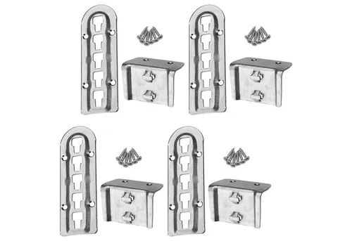 SO-TECH® Winkelbeschlag Bettbeschlag Bettwinkel höhenverstellbar Betten selbstbauen (4 St), für Mittelbalken- und Lattenrostauflage, verzinkt