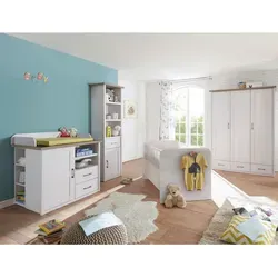 Babyzimmer Luca 4-tlg, Weiß & Trüffel, Holzwerkstoff