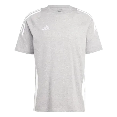 Adidas T-Shirt (Short Sleeve) Tiro 24 Sweat T-Shirt, Medium Grey Heather/White, IR9348, 2XLT