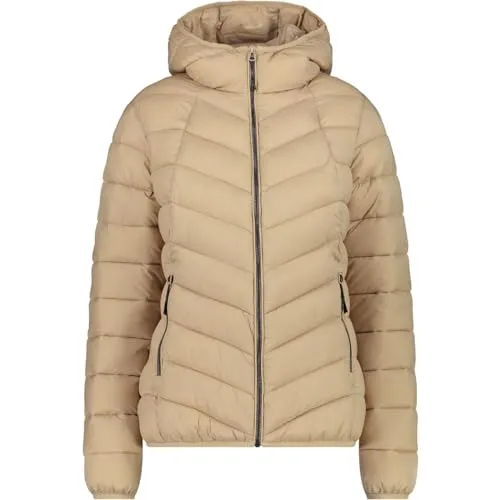 CMP Woman Jacket FIX Hood sesamo (A435) 42 - Funktionsjacke für Damen, wasserabweisend und nachhaltig aus DuPont Sorona Flock, perfekt für Herbst und Winter in der Stadt oder den Bergen.