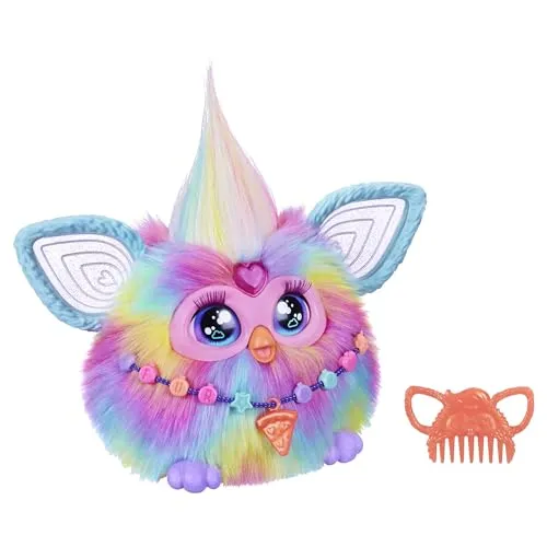 Furby Tie Dye Plush 15 cm - Interaktives Spielzeug - Plüschspielzeug mit 5 Sprachmodi und über 600 Phrasen. Ideal für Kinder ab 6 Jahren, fördert Kreativität und Interaktion!