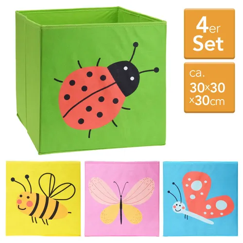 Aufbewahrungsbox Set 30x30 cm Aufbewahrungs Regal Kinder Korb Box Stoff Faltbox