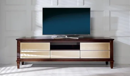 rtv Lowboard TV Ständer Sideboard Kommode Modernes Holzdesign - Modernes TV-Lowboard aus massivem Holz, ideal für das Wohnzimmer. Mit 5 Schubladen bietet es viel Stauraum und setzt stilvolle Akzente im Art déco-Stil.