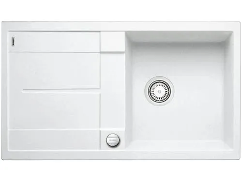 BLANCO METRA 5 S-F Spüle - Geräumige Silgranit Spüle mit großzügiger Abtropffläche, ideal für moderne Küchen. Reversibel einbaubar für flexible Gestaltungsmöglichkeiten.