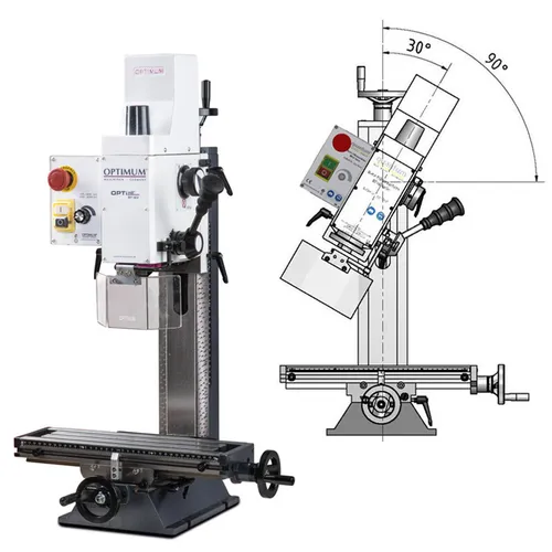 Optimum Bohr-Fräsmaschine BF 16Vario - Fräsen für präzise Bearbeitung, vielseitig einsetzbar mit stufenlos einstellbarer Drehzahl und hoher Genauigkeit.
