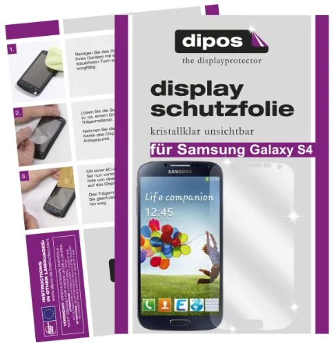 dipos I 5X Schutzfolie klar kompatibel mit Samsung Galaxy S4 i9500 Folie Displayschutzfolie