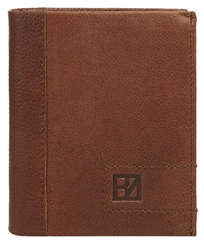 Bodenschatz Geldbörse Sierra Echt Leder Cognac Herren - 020186 - Herren-Geldbörse aus 100% Rindleder mit RFID-Schutz, integriertem Kartenetui und ausreichend Platz für Scheine, Karten und Münzen.