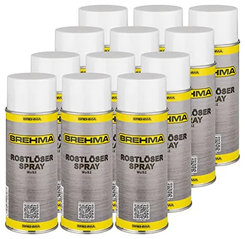 BREHMA 12x Rostlöser mit MoS2 Intensiv Rostlöserspray 400ml Korrosionsschutz