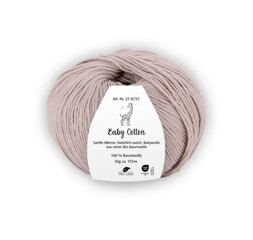 Pro Lana BABY COTTON 50 g Häkelwolle, 155 m (Weiche Bio-Baumwolle für zarte Babyhaut), 50 g