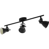 EGLO Deckenlampe Seras 1 – 3-flammige Industrial Deckenleuchte - Moderne 3-flammige Deckenlampe in Schwarz aus Stahl, ideal für Wohnzimmer und Küche. Inklusive energiesparenden LED-Leuchtmitteln für warmweißes Licht.