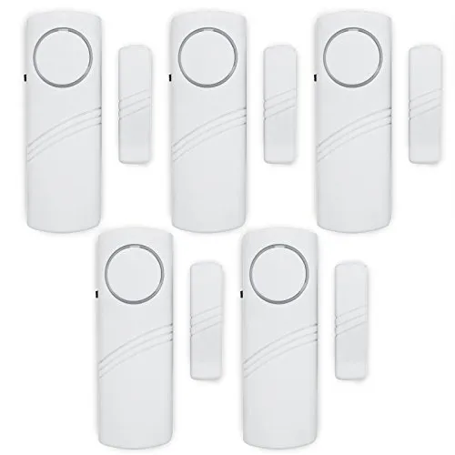 Adapter Universe Türalarm Fensteralarm Alarmanlage 90dB Schalldruck Sirene Einbruchschutz System passend für Indoor Haus Wohnung 5 Stück