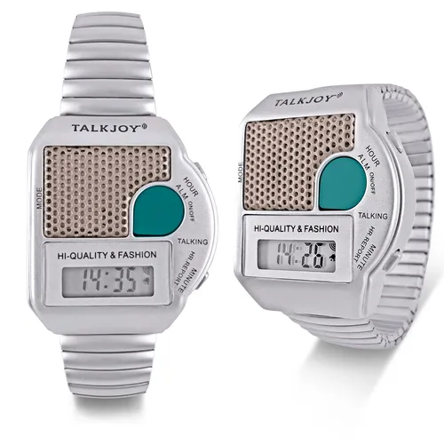 PRO METALLZUGARMBAND Sprechende Armbanduhr SILBER