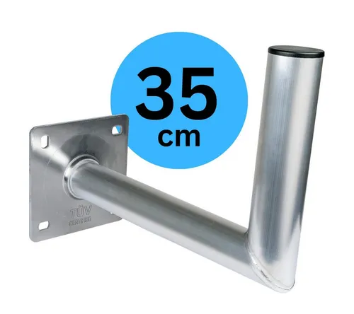 Schwaiger SAT-Halterung 715149, silber - Sat-Montagezubehör, robuste Aluminiumhalterung für die Wandmontage, ideal für den Außenbereich mit einem Wandabstand von 35 cm.