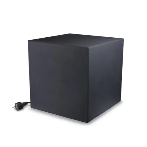 seasons design LED Würfel 33 cm, Shining Cube (Anthrazit) E27-Fassung, Leuchtmittel warmweiß – wetterfest – Leuchtwürfel für außen (Garten, Terrasse, Balkon) und innen – Beistelltisch, Hocker 8
