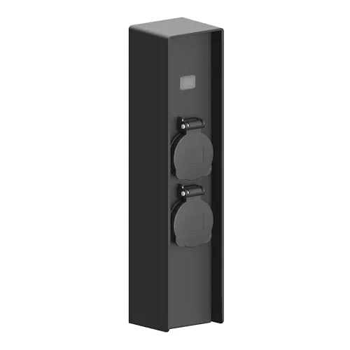 Ledvion Außensteckdose mit Pfahl und Sensor – Wasserdicht IP44