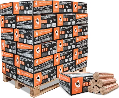 Produktbild Heizfuxx BBQ-Buchenholzbriketts 18kg – Hochwertige Brennstoffe für Grill und Ofen