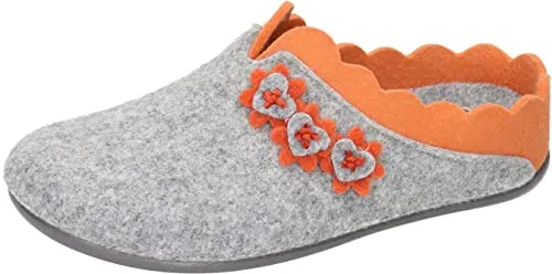 Manitu Home Damen Hausschuh 320097-09, Grau, 40 EU - Damen-Hausschuhe, bequem und warm für entspannte Stunden zu Hause