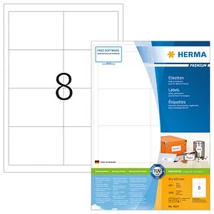 HERMA Etiketten 4624 - 1.600 Stück, 97 x 67 mm - Vielzweck-Etiketten in weiß, ideal für professionelle Beschriftungen und Organisation, hergestellt in Deutschland.