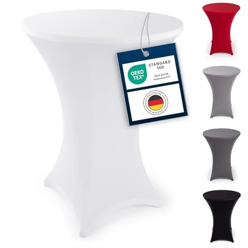 Blumtal Stretch Stehtisch Hussen Bügelfrei in weiß von Blumtal