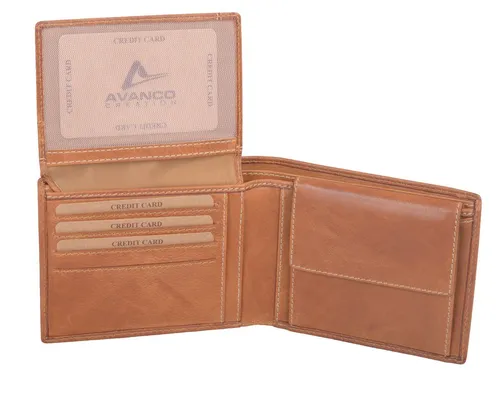 GlücksNugget Geldbörse aus Echtleder - hellbraun und elegant - Kompakte 12,5 x 9 x 2 cm Geldbörse aus hochwertigem Echtleder, ideal für den täglichen Gebrauch und stilvolles Aufbewahren von Scheinen.