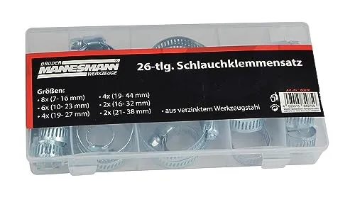 Brüder Mannesmann M60026 Schlauchklemmensatz, 26 teilig