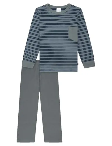 Schiesser Pyjama Nightwear 2-tlg. grau für Kinder - Bequemer 2-teiliger Schlafanzug aus 100% Baumwolle in stylischem Grau. Ideal für entspannte Nächte und angenehmen Schlafkomfort. Pflegeleicht und maschinenwaschbar.