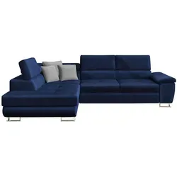 Mirjan24 Ecksofa Dunkelblau 6-Sitzer mit Schlaffunktion