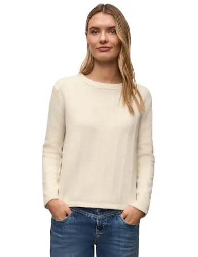 Street One Damen Strukturpullover - Angenehmer Tragekomfort - Stylischer Strickpullover mit Strukturstreifen, Rundhalsausschnitt und langen Ärmeln. Ideal für lässige Looks und vielseitig kombinierbar.