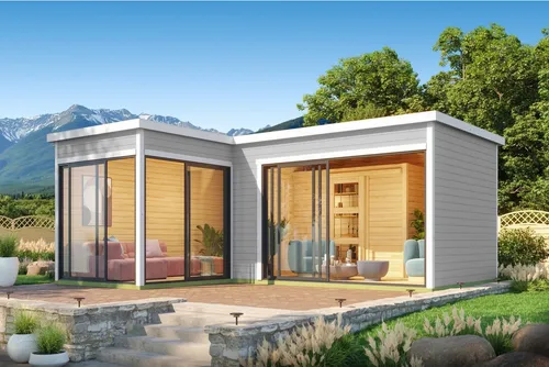 LASITA MAJA Gartenhaus Flachdach 6x5m Holz Domeo 11, BxT: 500x600 cm, ohne Dacheindeckung