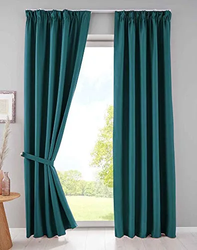 Gardinenbox 2er Set Verdunkelungsvorhänge »Newyork« in petrol von Gardinenbox