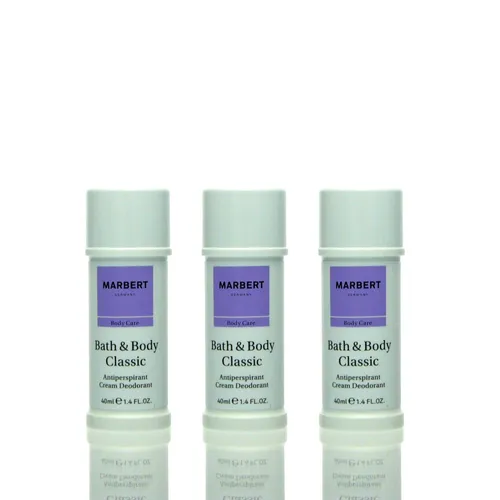 Marbert Bath & Body Classic Deodorant Deo Cream 3er Set 120 ml - Körperpflege: 3x 40 ml Deo Cream für langanhaltenden Schutz und ein frisches Hautgefühl den ganzen Tag.