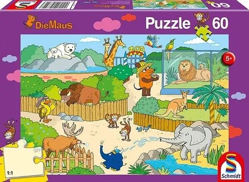 SCHMIDT SPIELE PUZZLE DIE MAUS IM ZOO 60 Teile