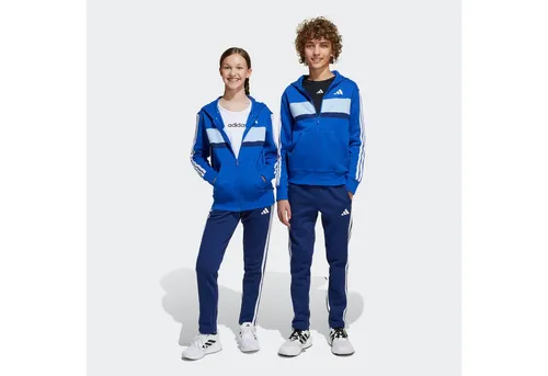 adidas Unisex Kids SEASONAL ESSENTIALS TIBERIO FLEECE TRACKSUIT - Trainingsanzüge aus 70% recyceltem Material, mit durchgehendem Reißverschluss und Kapuze, ideal für aktive Kinder im Alter von 15-16 Jahren.