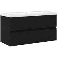 vidaXL Waschbeckenunterschrank mit Tür in Schwarzer Eiche