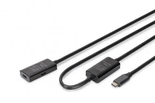DIGITUS Aktives USB 3.2 Gen 1 Verlängerungskabel – 10 m - USB Kabel für schnelle Datenübertragung bis zu 5 Gbit/s, ideal für Home Office und professionelle Anwendungen – Plug & Play für einfache Nutzung.