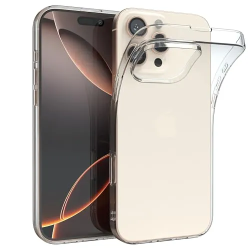 EAZY CASE - Handyhülle Silikon kompatibel mit iPhone 16 Pro Max - stoßfeste Schutzhülle dünne Handyhülle für Apple iPhone 16 Pro Max Hülle Fallschutz leichtes Cover schlankes Silicone Case Transparent