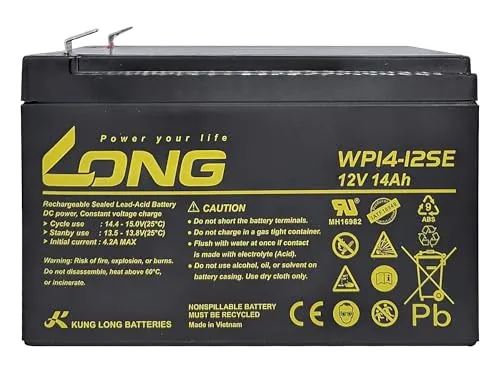 LONG WP14-12SE WP14-12SE Bleiakku 12V 14Ah Blei-Vlies (AGM) (B x H x T) 151 x 100 x 98mm Flachstecker 6.35mm Zyklenfest, Geringe