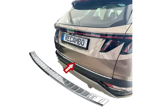 RECAMBO Ladekantenschutz für Hyundai Tucson, Typ NX4, BJ ab 2020 - Abdeckblenden für den Kofferraum mit hochwertigem V2A Edelstahl, schützt vor Schäden und verleiht Ihrem Fahrzeug eine elegante Optik. 100% passgenau mit einfacher Montage.