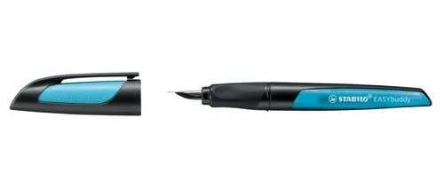STABILO® ERGONOMISCHER FÜLLHALTER EASYBUDDY SCHWARZ / HELLBLAU FEDER L NEU OVP