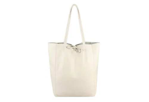 ITALYSHOP24 Schultertasche Made in Italy Damen Premium Leder SHOPPER Tasche HOBO Umhängetasche, Echtleder Business Bag leicht groß klassisch sicher geräumig Beutel