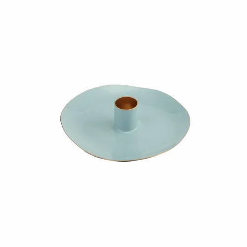 Gift Company Elektra Kerzenhalter Rund Kerzenständer Eisen Pastellblau Ø 13.3 cm