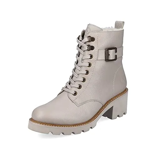 Remonte Damen Schnürstiefeletten D0A74, warme Winterstiefel für Damen - Wanderschuhe mit hochwertigem Glattleder und herausnehmbarer, schockabsorbierender Innensohle. Ideal für kalte Tage dank integriertem Thermo-Effekt und Fellbezug.