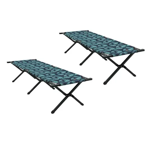 vidaXL Feldbett Klapp Schlafbett fürs Camping Blatt 2 pcs Wald 193 x 69 x 45 cm (2-St)