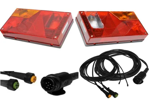 Aspöck Multipoint 1 Leuchten Set 13polig - 4,5m mit Abgang - Hochwertiges 1x Aspöck Multipoint 1 Leuchten Set mit 4,5m Kabelbaum. Inklusive Rücklicht, Bremslicht und Blinker für optimale Sichtbarkeit und Sicherheit im Straßenverkehr.