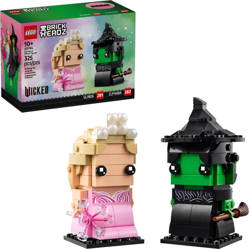 LEGO® BrickHeadz 40794 Elphaba und Glinda Figuren | Limitierte Auflage - Kreatives Bauset mit 325 Teilen für Fans ab 10 Jahren. Die Figuren Elphaba und Glinda bringen Spaß und Fantasie ins Spiel, ideal für große Baumeister und Sammler.