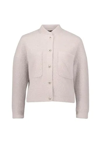 zero Damen Sweatblazer strukturiert mit Knopfleiste 38, CreamCamel - Blazer für Damen, figurumspielender Schnitt mit eleganter Knopfleiste für einen stilvollen Look, ideal für Freizeit und Büro.