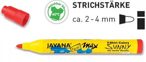 T-Shirt Stoffmalstift KREUL Javana texi mäx Sunny für helle Stoffe Leuchtpink