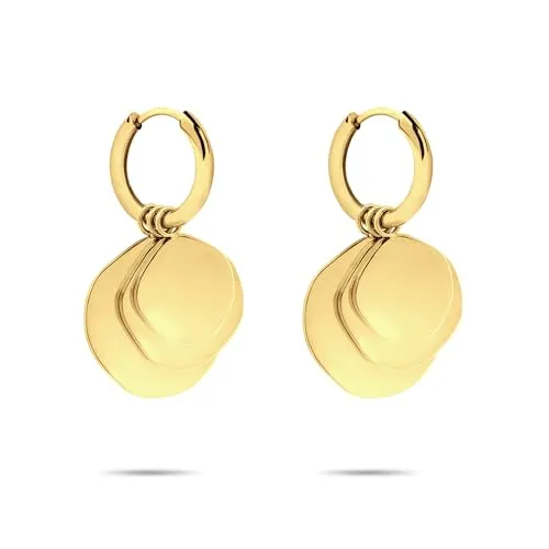 Liebeskind Creolen LJ-1665-E-14 Edelstahl - Elegante Ohrringe für Damen aus hochwertigem Edelstahl in schickem Gelbgold, perfekt für jeden Anlass.